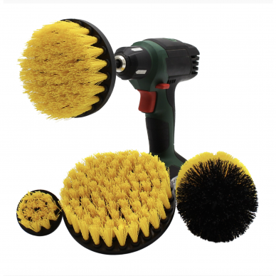 SET OF 4 BRUSHES (YELLOW HARD FIBERS) FOR DRILL